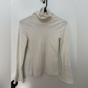 Free People Cream Ribbed Turtleneck